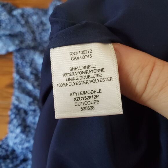 Halston blue&white polkadot dress sz 12 - Picture 3 of 4